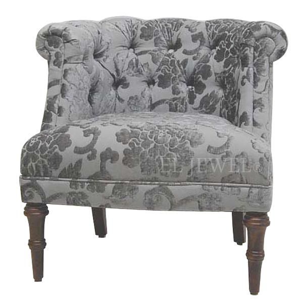 【Jennifer Taylor】アームチェア「La Rosa Silver」W74×D70×H74(座高48)cm