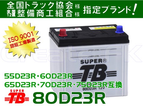 80D23Rバッテリー【互換：55D23R・60D23R・65D23R・70D23R・75D23R】