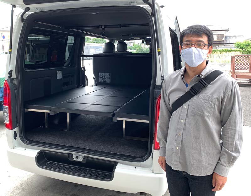 早速「座れる車中泊ベッド」を新車ハイエースに取り付けの埼玉県Ｎさん| 読み物 | TKテック