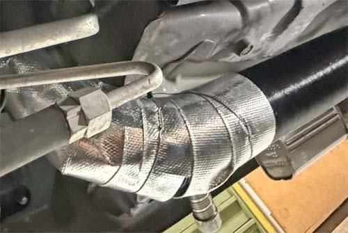 ベバストヒーター取付時、熱源対策は部品によって違う断熱材を使用