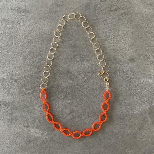 SENT オレンジアクセントのビーズネックレス セール】【 Port / ポート 】 カラフル ビーズ ネックレス