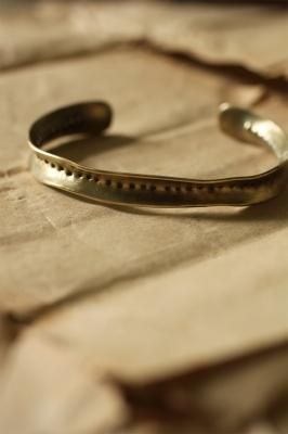 Brass Frill Bangle #2 - Dot