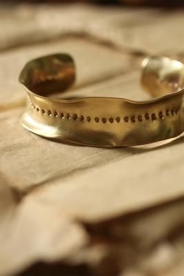 Brass Frill Bangle #3 - Dot