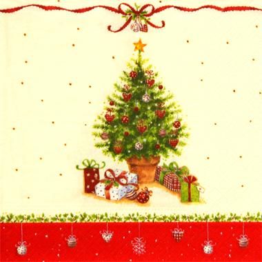 クリスマスツリー デコパージュ作品レッド トールペイントの専門会社 ピコット オンラインショップ