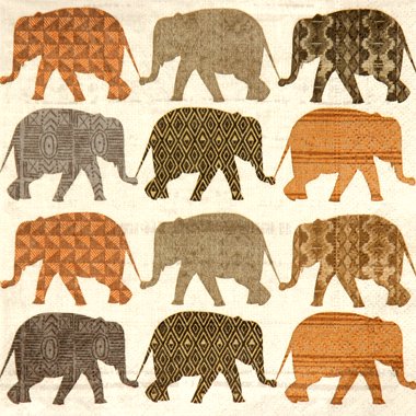 PA-181:ڡѡʥץElephants with pattern-PA1815β