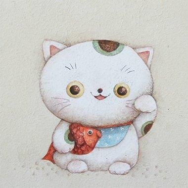 キティママページ　トールペイント キティママページ トールペイント Mr.Doodle「Kitty Pink