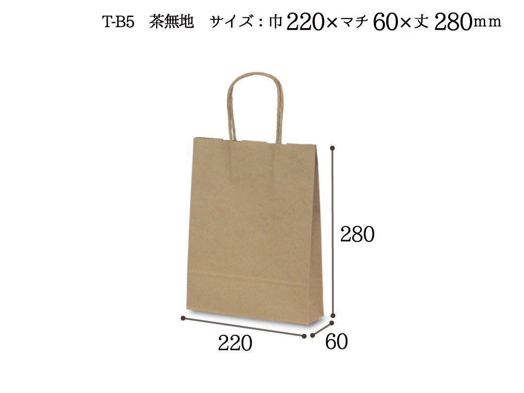 紙手提袋　Ｔ-B5（茶）