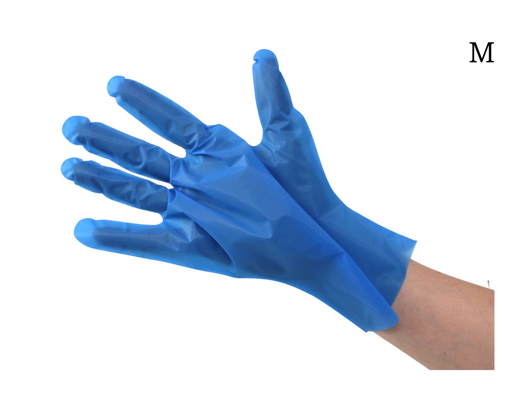 使い捨て手袋　TPE素材　4サイズ　ブルー