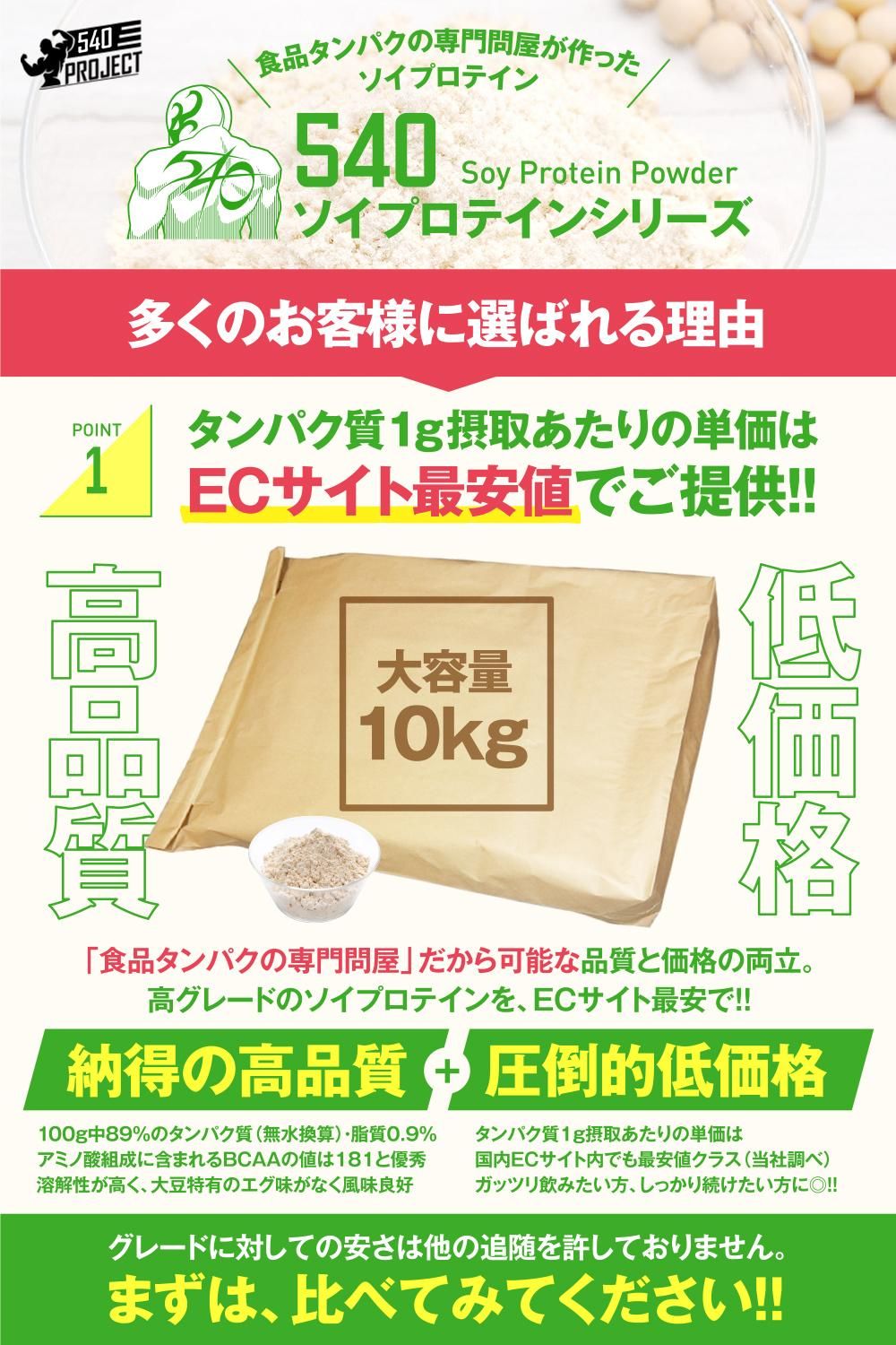 国産☆ソイプロテイン10kg☆1㎏×10個☆プレーン☆最安値挑戦☆大豆