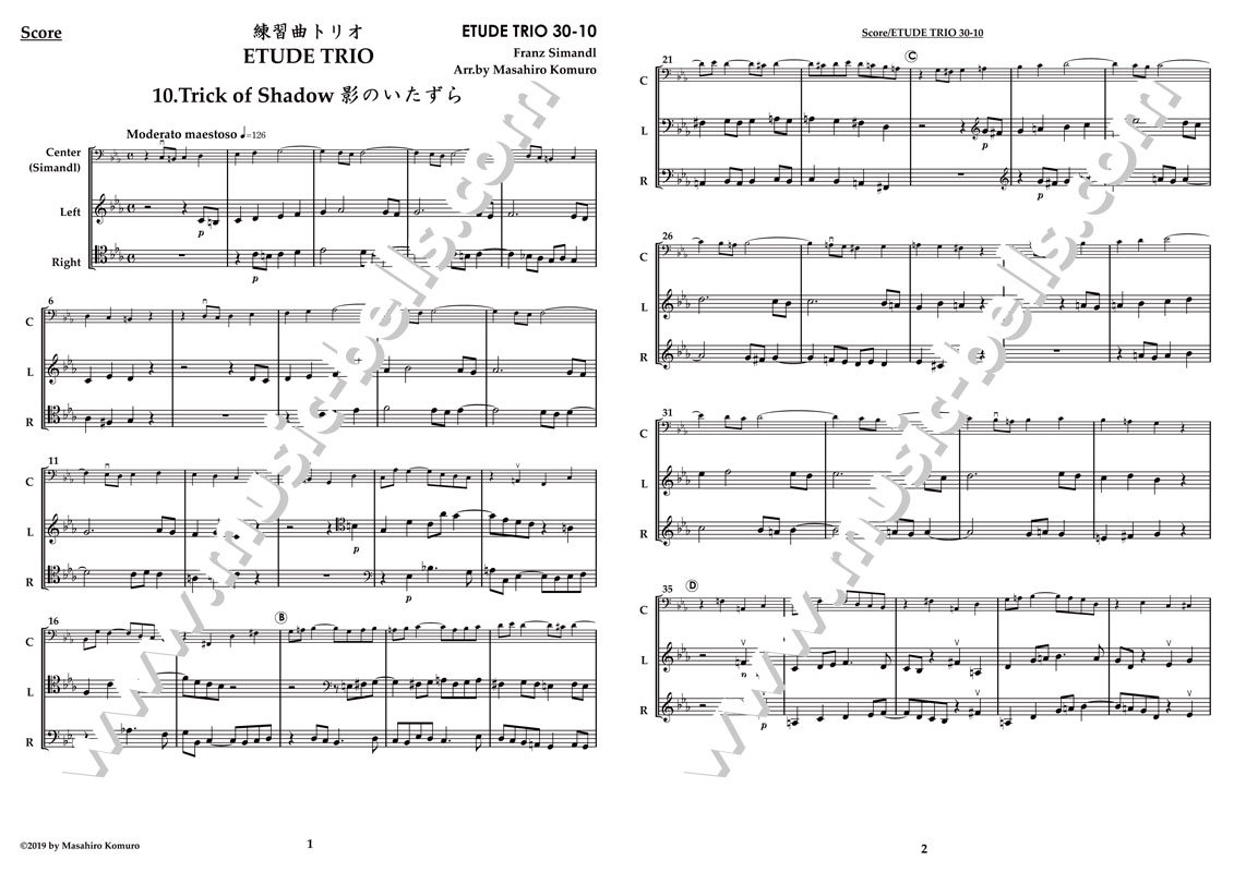 F シマンドル コントラバスとピアノのための30の練習曲 より第１０