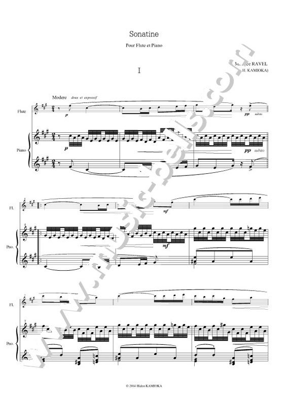 ラヴェル　ソナチネ　フルートとピアノ（神岡英夫編） - 楽譜出版社 《ミュージック・ベルズ》 Music Bells Publishing