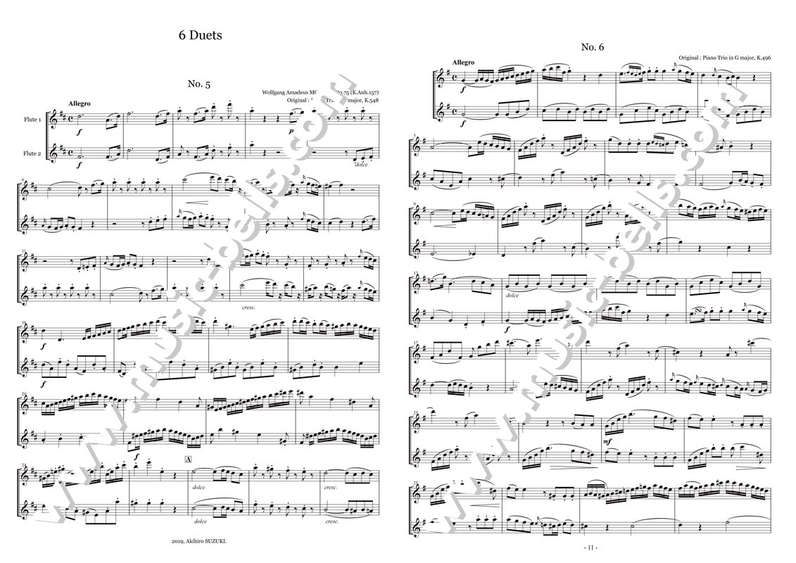 フルート二重奏 2 Flute の楽譜 楽譜出版社 ミュージック ベルズ Music Bells Publishing