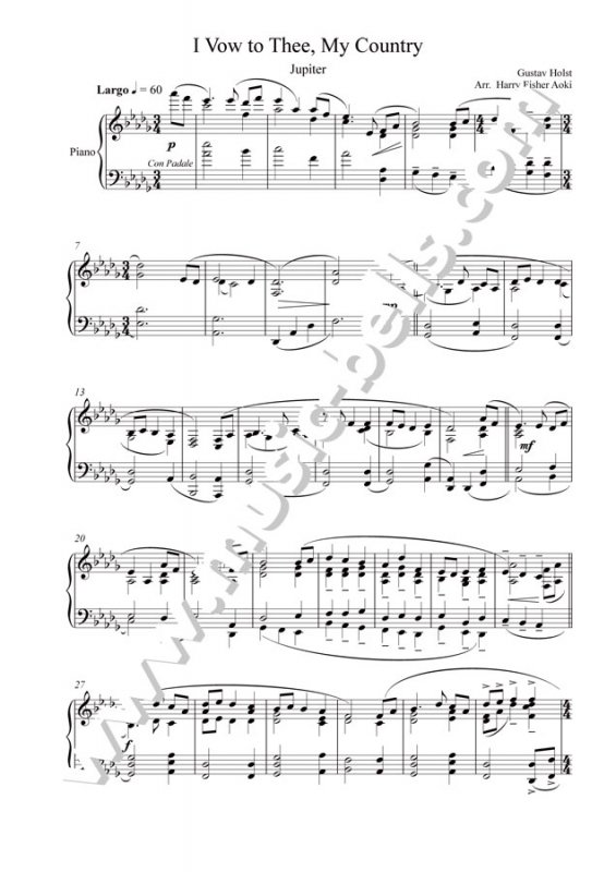 ホルスト　組曲《惑星》より「木星（ジュピター）」　ピアノソロ（Harry F Aoki編） - 楽譜出版社 《ミュージック・ベルズ》 Music  Bells Publishing
