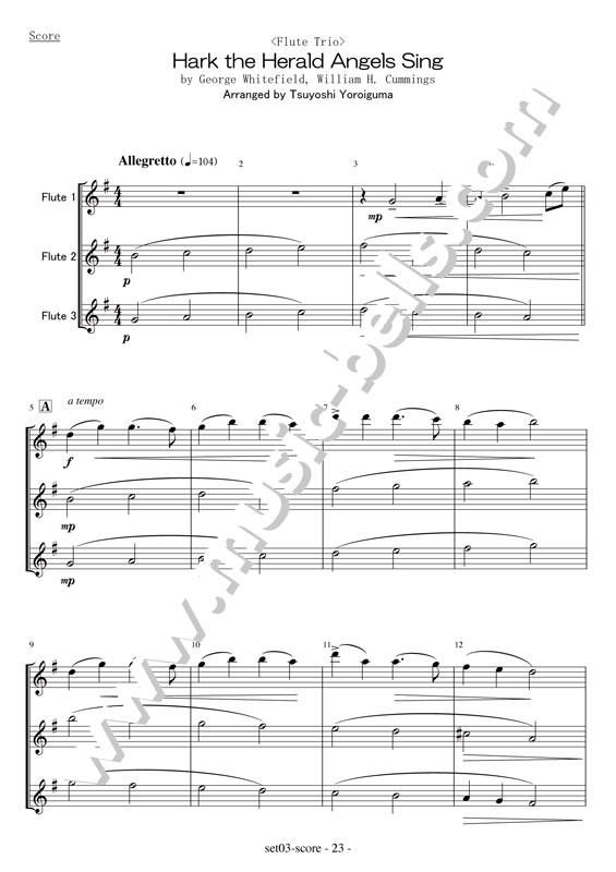 Flute Trio for Christmas《3》 初～中級 2・4拍子編
