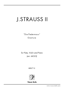 J.シュトラウス２世　「狩のポルカ（Auf der Jagd）」　ピアノ三重奏：フルート、ヴァイオリン、ピアノと打楽器（MOOI編） - 楽譜出版社  《ミュージック・ベルズ》 Music Bells Publishing