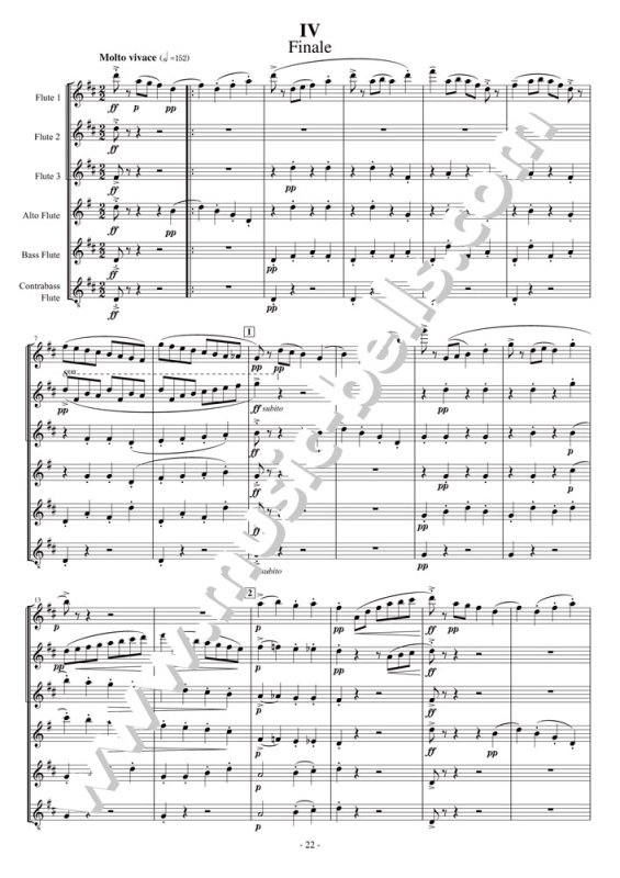 プロコフィエフ　交響曲第１番 ニ長調 作品25「古典交響曲」全楽章　 フルートアンサンブル（神岡英夫編） - 楽譜出版社 《ミュージック・ベルズ》  Music Bells Publishing