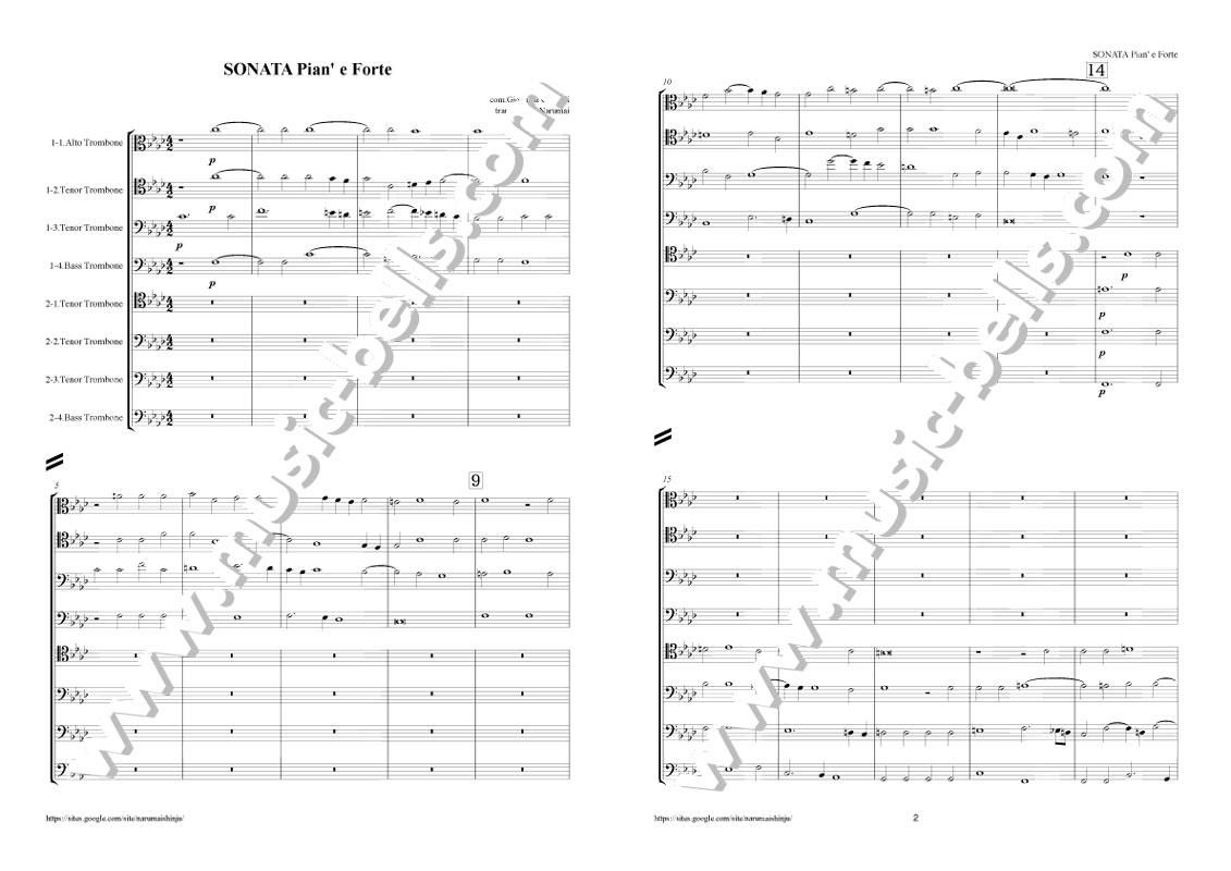 トロンボーン八重奏の楽譜 楽譜出版社 ミュージック ベルズ Music Bells Publishing