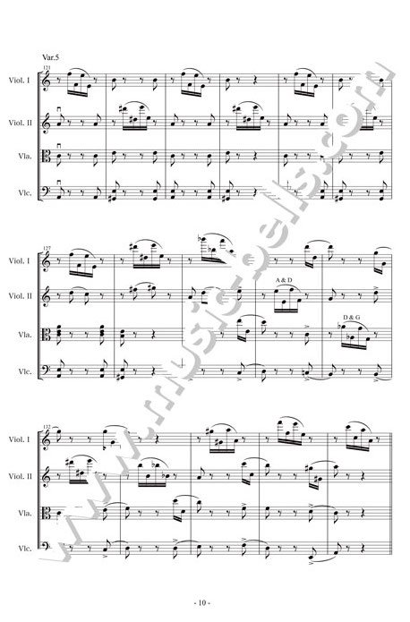 パガニーニ　カプリース（奇想曲）第24番 イ短調　弦楽四重奏（穐吉 馨編） - 楽譜出版社 《ミュージック・ベルズ》 Music Bells  Publishing
