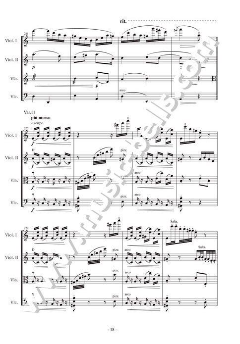 パガニーニ　カプリース（奇想曲）第24番 イ短調　弦楽四重奏（穐吉 馨編） - 楽譜出版社 《ミュージック・ベルズ》 Music Bells  Publishing