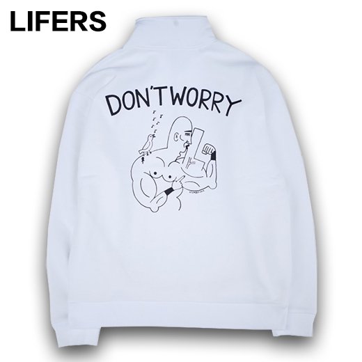 LF-009 Dont' Worry HalfZIP sweatshirt<img class='new_mark_img2' src='https://img.shop-pro.jp/img/new/icons50.gif' style='border:none;display:inline;margin:0px;padding:0px;width:auto;' />