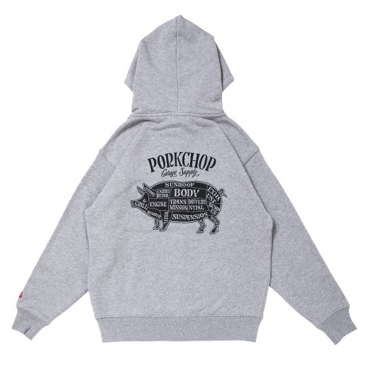 PORKCHOP Pork Back Zip up Hoodie<img class='new_mark_img2' src='https://img.shop-pro.jp/img/new/icons50.gif' style='border:none;display:inline;margin:0px;padding:0px;width:auto;' />