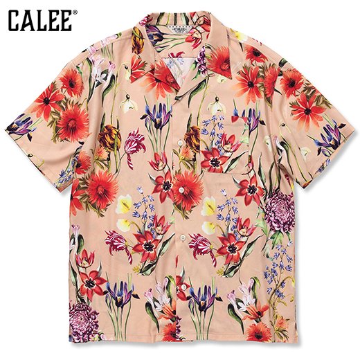 CALEE Allover Flower Pattern Amunzen Cloth S/S Shirt<img class='new_mark_img2' src='https://img.shop-pro.jp/img/new/icons6.gif' style='border:none;display:inline;margin:0px;padding:0px;width:auto;' />