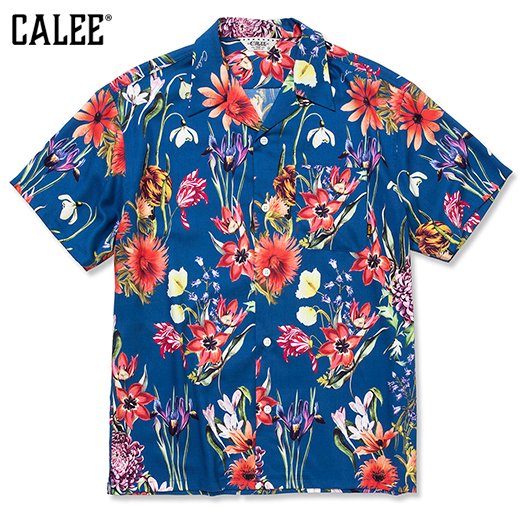CALEE Allover Flower Pattern Amunzen Cloth S/S Shirt<img class='new_mark_img2' src='https://img.shop-pro.jp/img/new/icons6.gif' style='border:none;display:inline;margin:0px;padding:0px;width:auto;' />