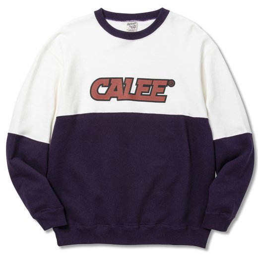 CALEE Univ. Contrasting Fabric Crew Neck Sweat<img class='new_mark_img2' src='https://img.shop-pro.jp/img/new/icons50.gif' style='border:none;display:inline;margin:0px;padding:0px;width:auto;' />
