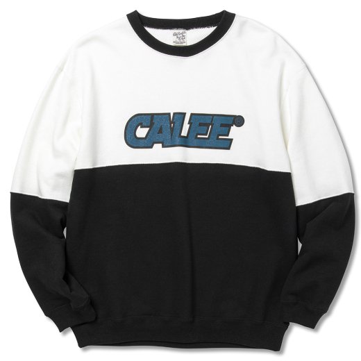 CALEE Univ. Contrasting Fabric Crew Neck Sweat<img class='new_mark_img2' src='https://img.shop-pro.jp/img/new/icons6.gif' style='border:none;display:inline;margin:0px;padding:0px;width:auto;' />