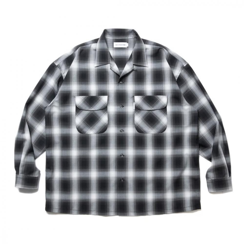 トップス COOTIE T/W Open Collar ShirtsCTE-24A402 COOTIE T/W Open Collar L/S Shirt CTE-24A402-CHECK Black