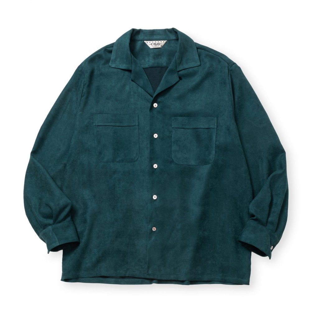 CALEE Faux Suede Shirt<img class='new_mark_img2' src='https://img.shop-pro.jp/img/new/icons50.gif' style='border:none;display:inline;margin:0px;padding:0px;width:auto;' />