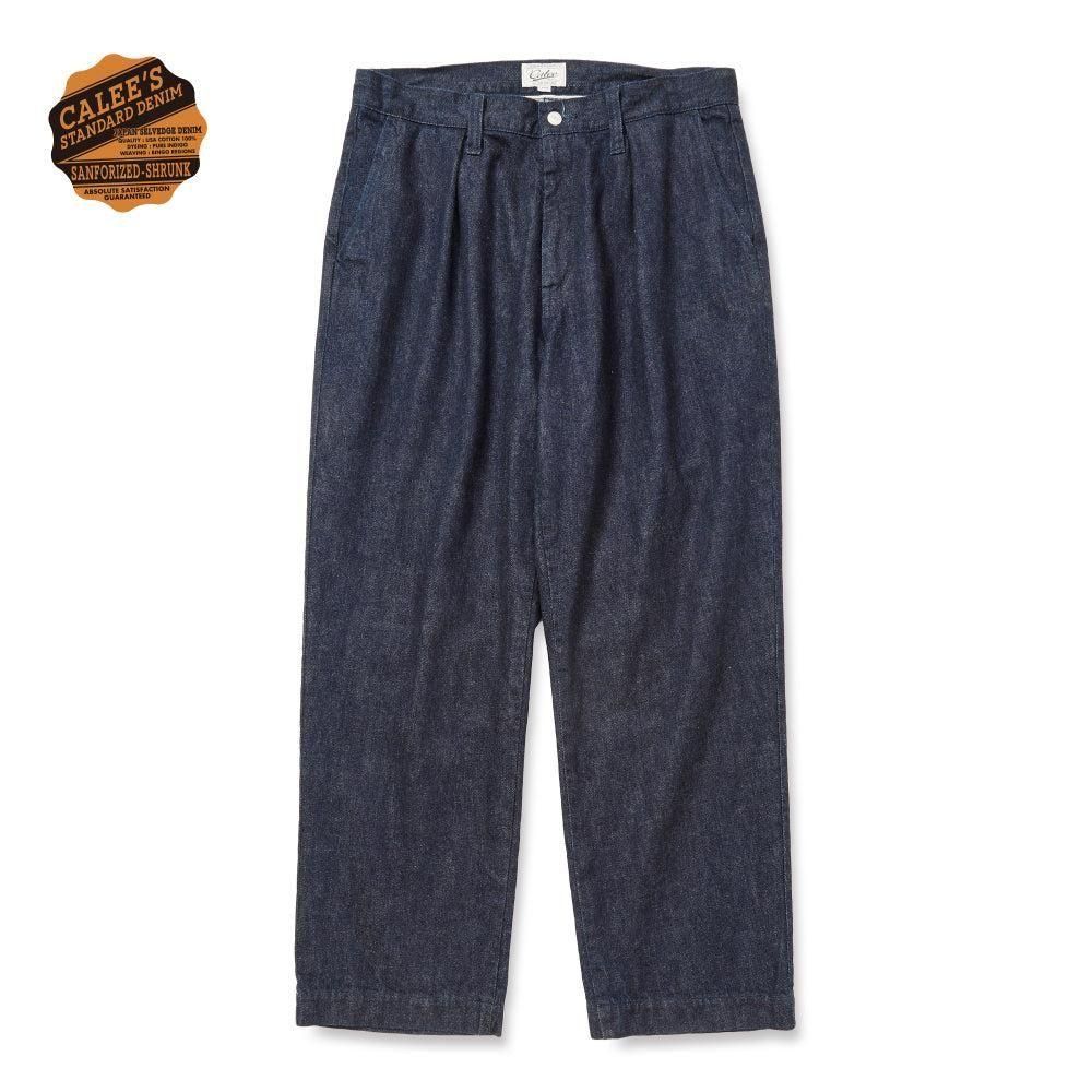 CALEE Vintage Reproduct Denim Tuck Trousers<img class='new_mark_img2' src='https://img.shop-pro.jp/img/new/icons6.gif' style='border:none;display:inline;margin:0px;padding:0px;width:auto;' />