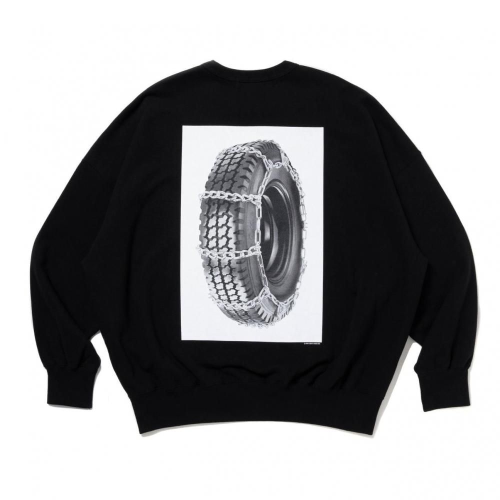 COOTIE Print Sweat Crew(Tire with Chains)<img class='new_mark_img2' src='https://img.shop-pro.jp/img/new/icons7.gif' style='border:none;display:inline;margin:0px;padding:0px;width:auto;' />