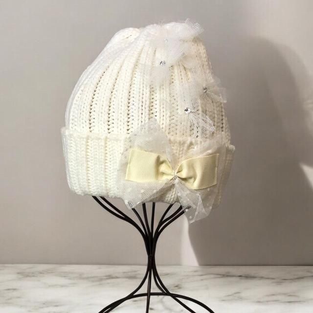 チュールリボンワッチ | ニット帽 - 新潟の帽子専門店「帽子屋matto