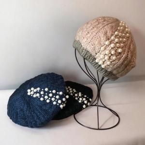 <img class='new_mark_img1' src='https://img.shop-pro.jp/img/new/icons61.gif' style='border:none;display:inline;margin:0px;padding:0px;width:auto;' />������ѡ��� �˥åȥ٥졼��RANDOM PEARL KNIT BERET��