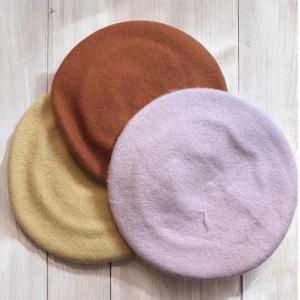 紫色リブデザインベレー帽 紫色リブデザインベレー帽