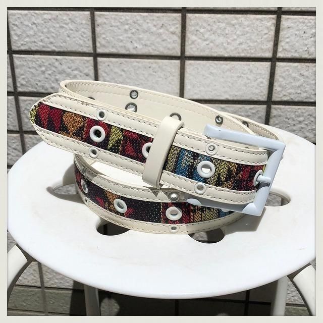 PUレザーエスニックベルト | フリーサイズ - 新潟の帽子専門店