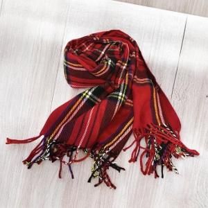 <img class='new_mark_img1' src='https://img.shop-pro.jp/img/new/icons61.gif' style='border:none;display:inline;margin:0px;padding:0px;width:auto;' />å ե󥸥ȡ /åɡTARTAN CHECK FRINGE STOLE /RED