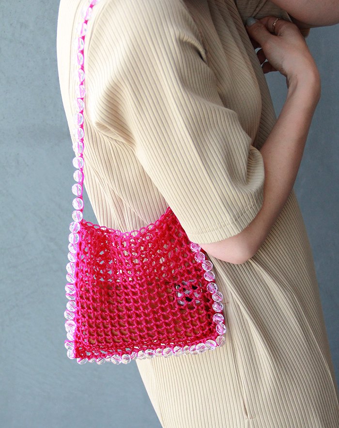 CIANSUMI beaded bag - Pink - - MARCOMONDE