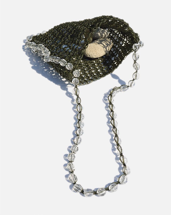 CIANSUMI beaded bag - Khaki - - MARCOMONDE