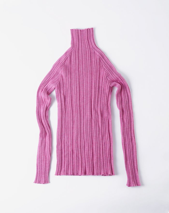 再入荷 Wanderung ピンク ニット／ wool ribbed pullover | collegevhk.ci