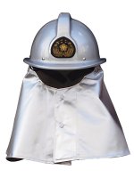 帽子・ヘルメット シルバー防火ヘルメット　シコロ付き　FD-1