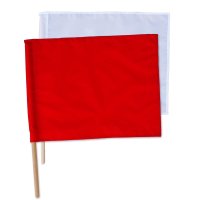 旗・式典・儀礼用品 紅白手旗　旗棒付　小　30×40cm