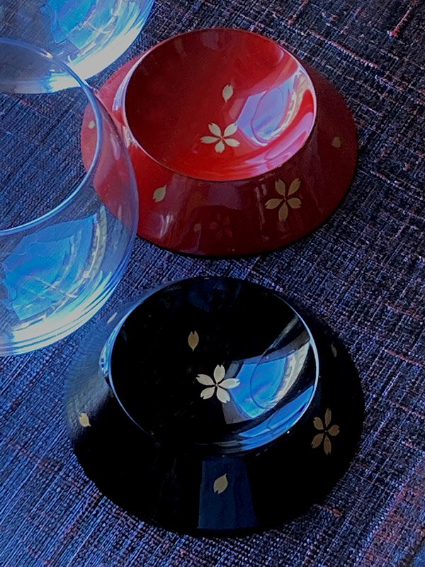 越前塗り 日本製 お洒落なグラス 桜柄