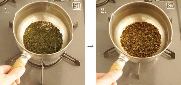 自宅で簡単ほうじ茶作り　工程