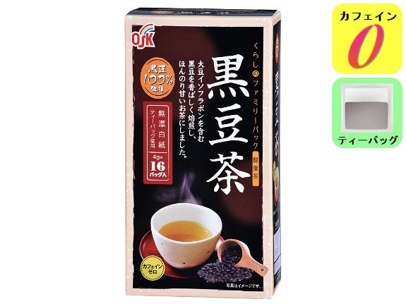 黒豆茶【くらしのファミリー】ティーバッグ16p【OSK 小谷穀粉】｜ノンカフェインのお茶・健康茶の通販は山本園t-net（ティーネット）