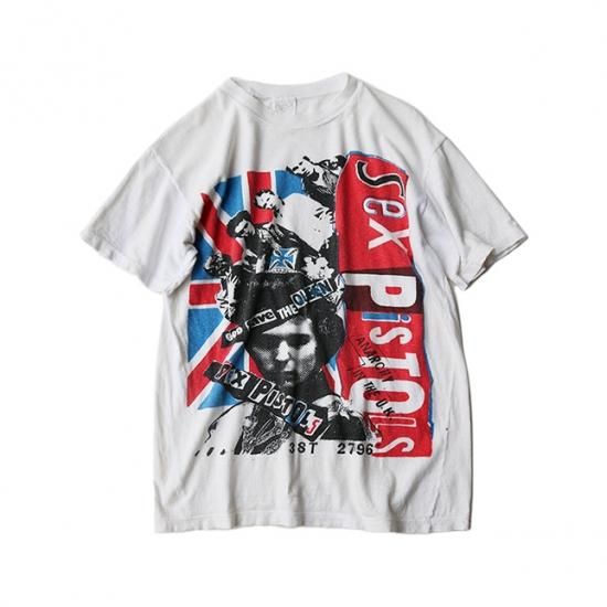 70-80s VINTAGE SEX PISTOLS PRINT PUNK T-SHIRT SIZE M - S T L O W - l i f e  u0026 v i n t a g e -