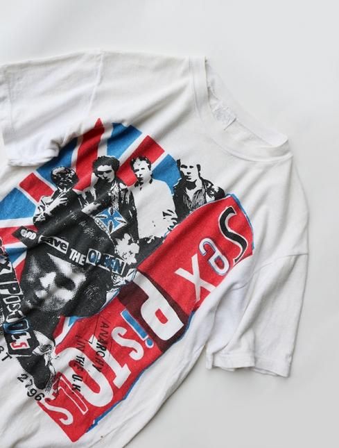 70-80s VINTAGE SEX PISTOLS PRINT PUNK T-SHIRT SIZE M - S T L O W - l i f e  & v i n t a g e -