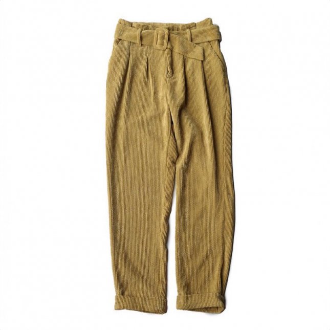 USED CORDUROY TAPERED PANTS MUSTARD 