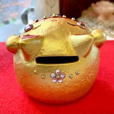 ☆キラデコ☆福まねき 大金運貯金箱【ねこ】 - 天然石アクセサリー